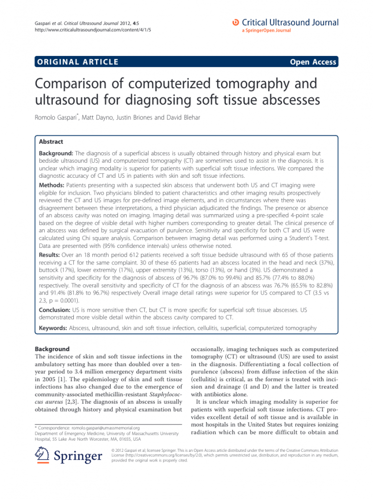 Comparison of computerized tomography and ultrasound for diagnosing ...