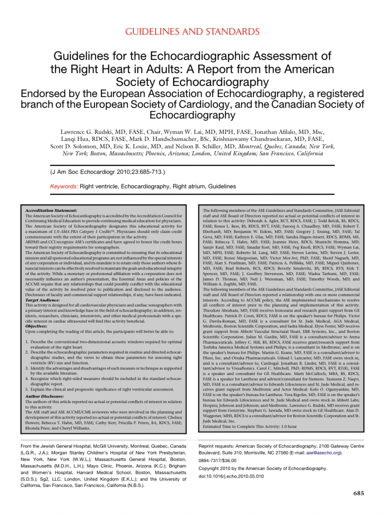Guidelines for the echocardiographic assessment of the right heart in ...